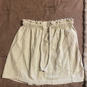 A New Day Tan Smocked Mini Skirt j crew linen like new rope waist pull on